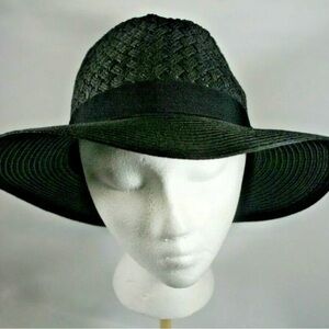 New Calia  Black Wide Brim Fedora Hat by Carrie Underwood OSFA Summer